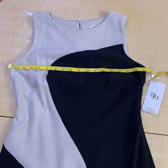 Sandra Darren Dress Sheath Small 4 6 party wedding Cocktail Zipper color-block - Picture 9 of 12